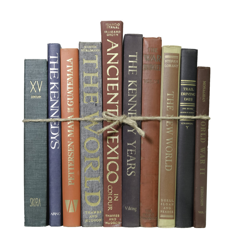 Decorative Books - Vintage World History Oversized Book Bundle - 1 foot of Books