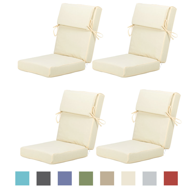 Ensemble de 4 coussins de chaise d'extérieur, Beige