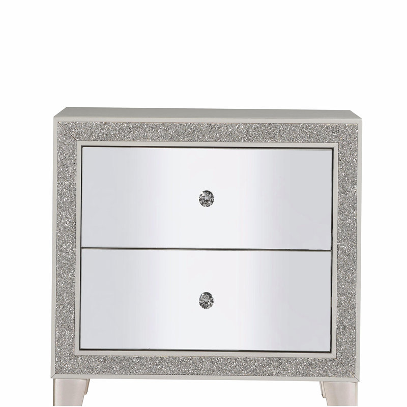 Table de chevet à finition miroir Sliverfluff