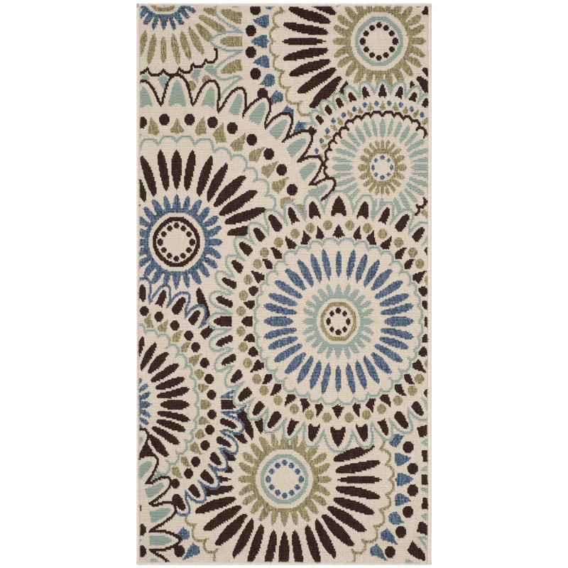 Tapis d'intérieur / extérieur à motif géométrique Centeno Performance, Rectangle 2 pi x 3 pi 7 po