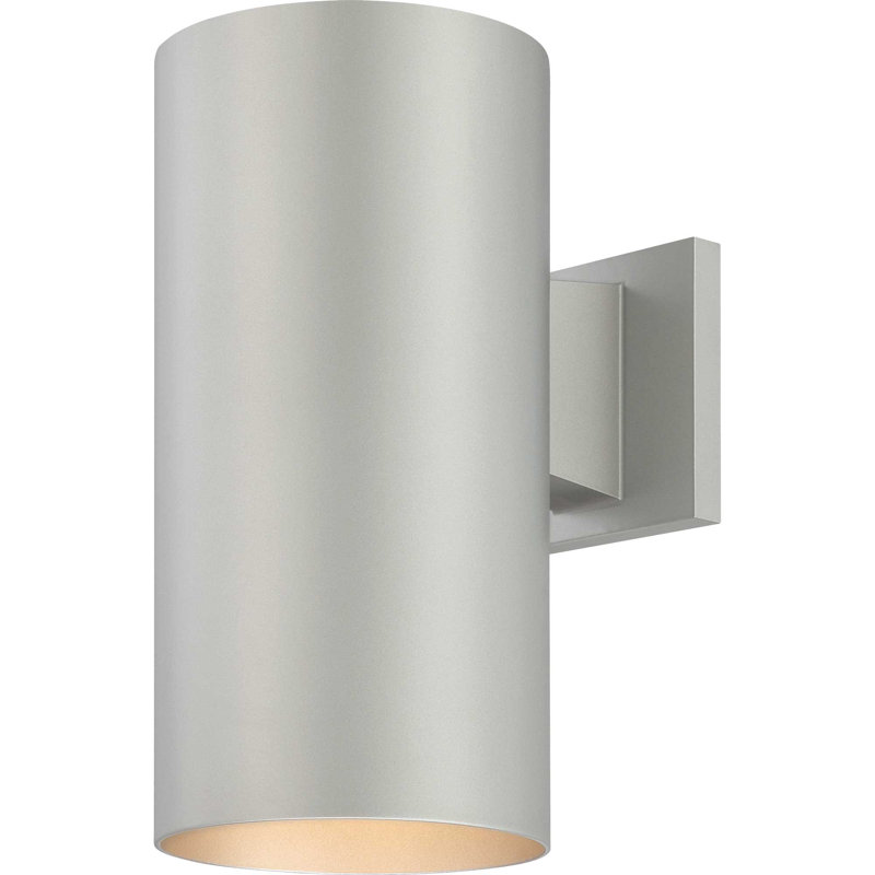 Applique murale ou applique murale 1 lumière en aluminium gris argenté pour l'intérieur ou l'extérieur, Gris argenté
