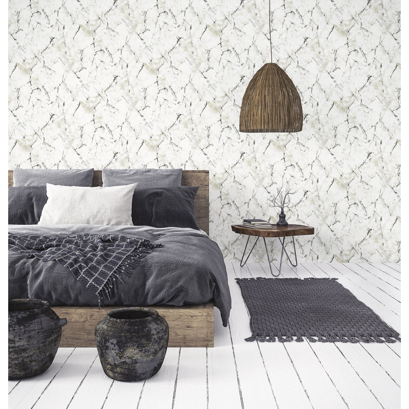 Bonnitta Natural Fx 2 Marble Design Wallpaper Roll, Silver