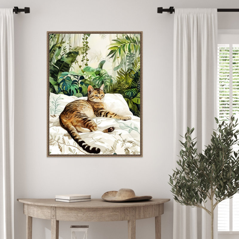 «Cats Life Sleepy Time» par Ilora, reproduction d'art sur toile encadrée, H 30 po x l 23 po