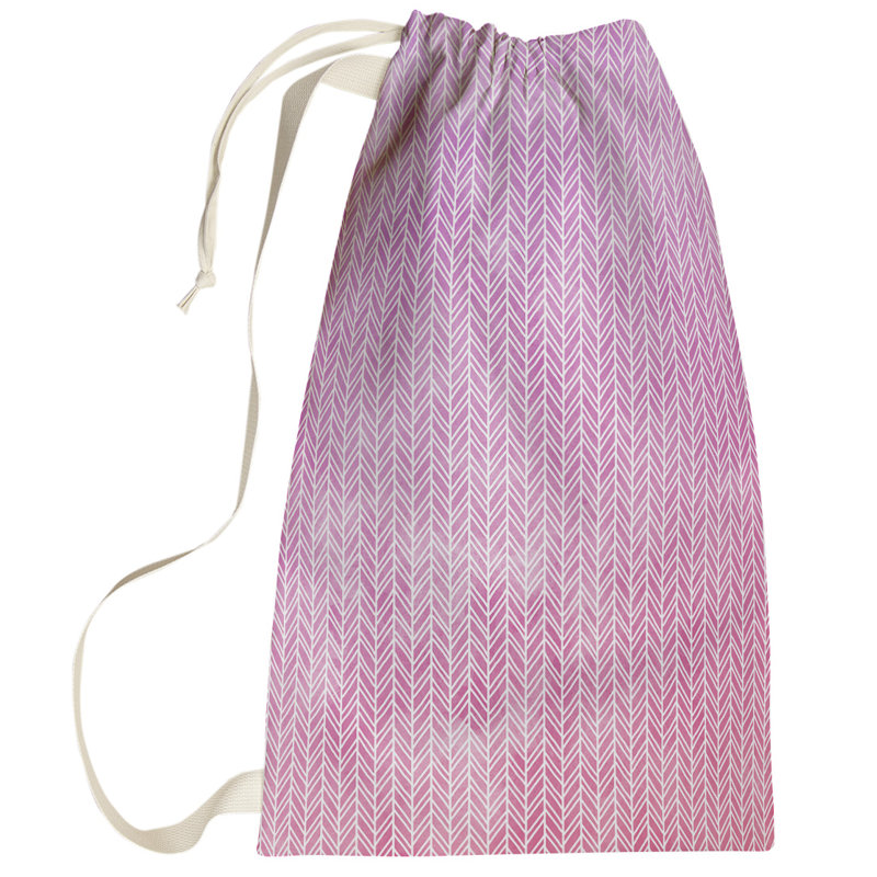 Leffel Fabric Laundry Bag with Handles, Small ( 64" H x 20" W x 1.5" D), Red/Purple