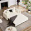 Lit-couchette réglable 3 en 1 beige avec lit escamotable, velours côtelé doux, 4 coussins, rangement latéral, éponge à haute densité, pour structure de véhicule récréatif et stable, capacité de poids de 600 lb, bureau d'appartement-434677236