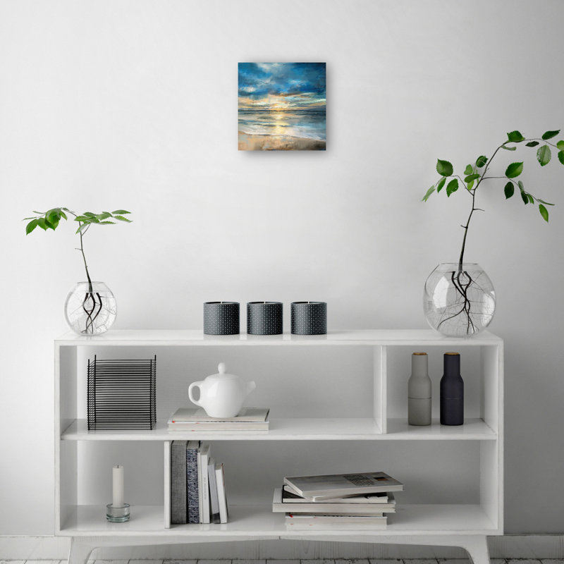 Indigo Surf Wrapped Canvas Art Print - 12" x 12"