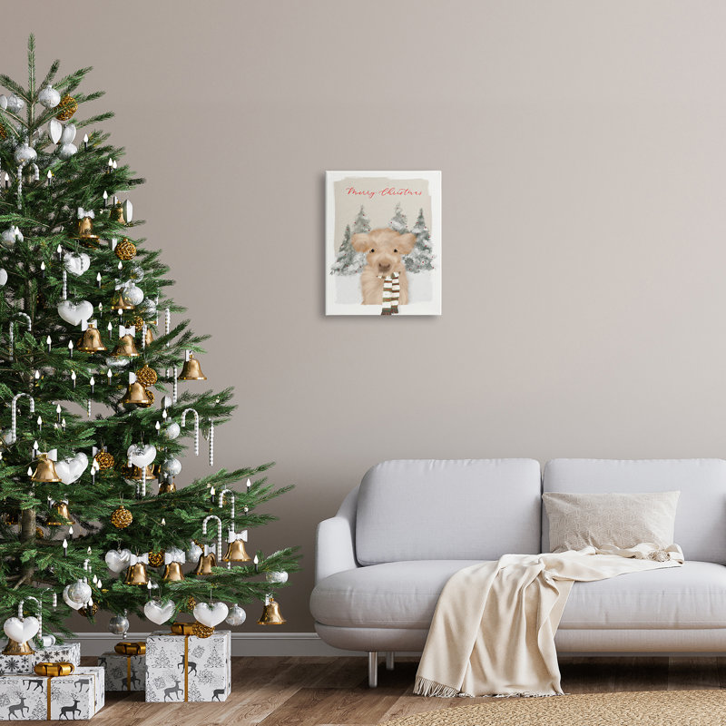 Merry Christmas Fuzzy, Toile tendue, H 20 po x l 16 po x P 1,5 po