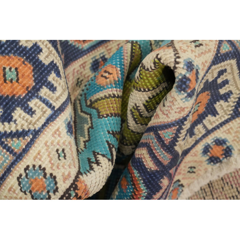 Green Geometric Medallion Traditional Rug 4x6