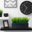 Faux herbes artificielles en pot noir