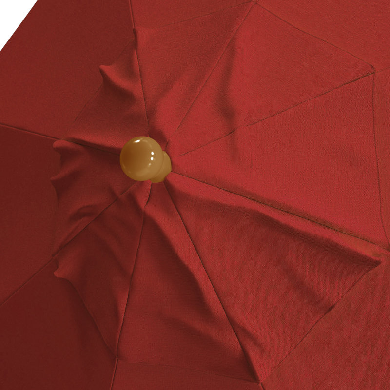 Parasol de terrasse en bois de teck 11 pi, Rouge