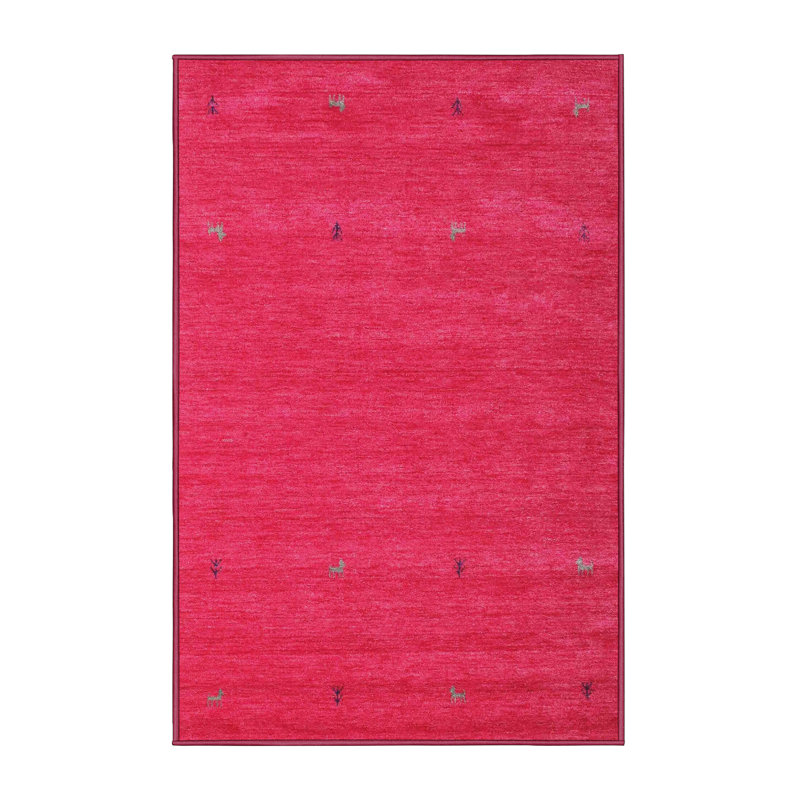 Tapis de zone rose contemporaine Havsa, Rectangle 3 pi x 5 pi