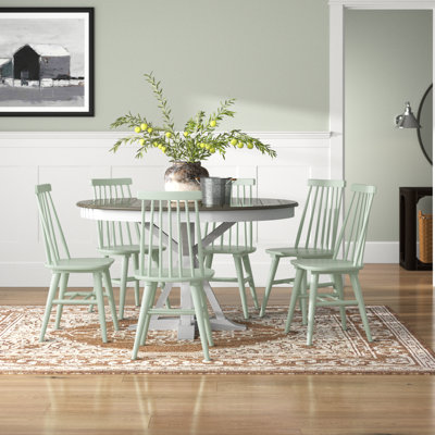 Alvie 17" Wide Modern Farmhouse Windsor Back Solid Wood Dining Chairs