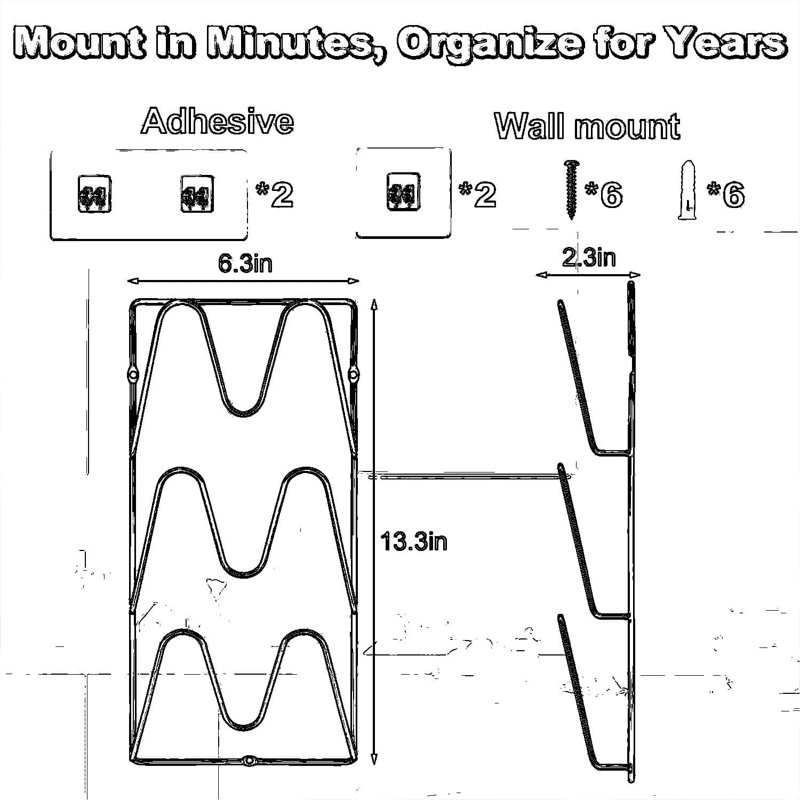 Ensemble de 2 couvercles de dessous de pot sous armoire, support mural à 6 niveaux réglable sans perceuse, rangement antirouille pour armoires de cuisine et petits espaces