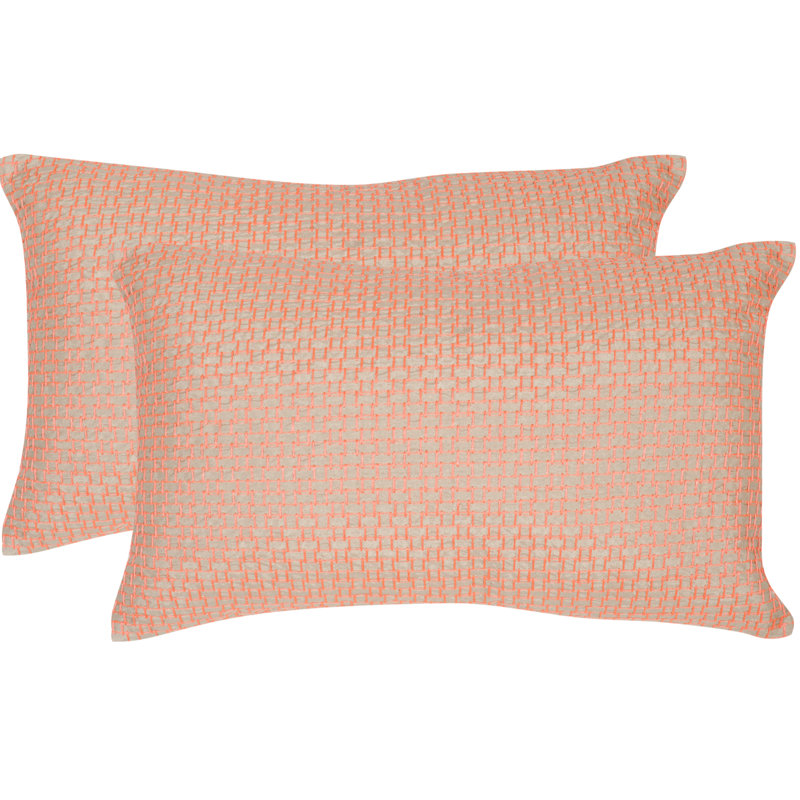Feather Throw Pillow, Neon Orange