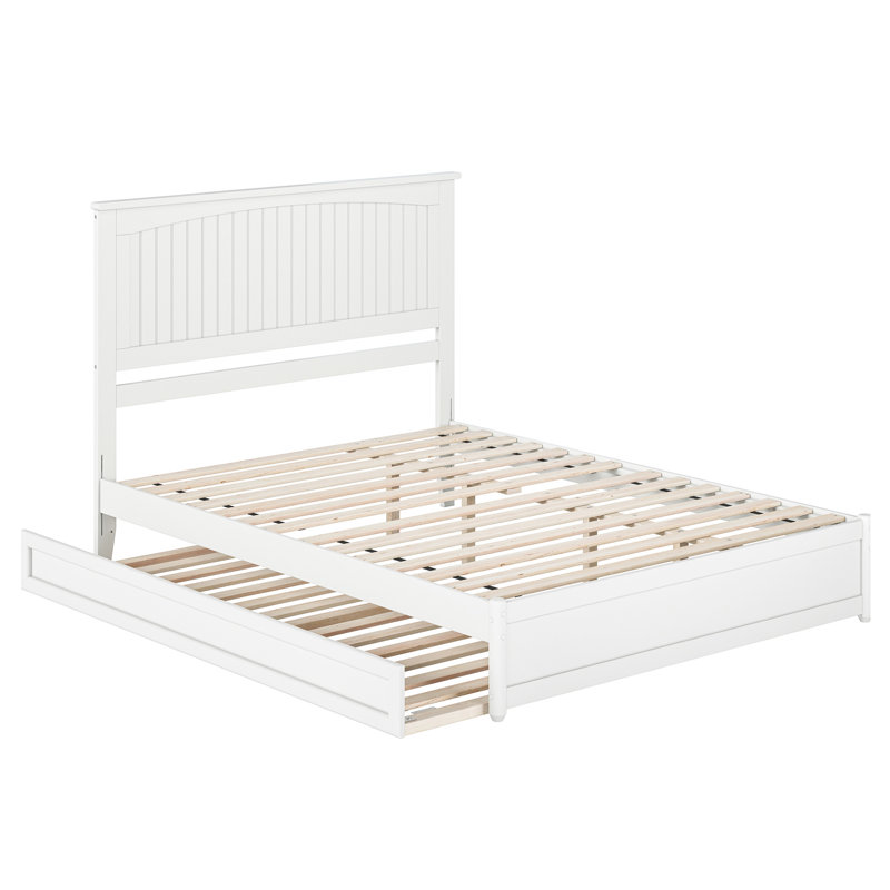 Lit plateforme avec lit gigogne et lit gigogne Darlean, Queen, White