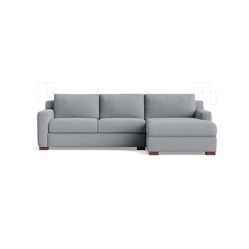 Catalina Chaise Sectional, Performance Weave - Zinc, Right Hand Facing