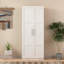 Élégante armoire haute et armoire de cuisine blanche avec 2 portes, 3 cloisons et 4 espaces
