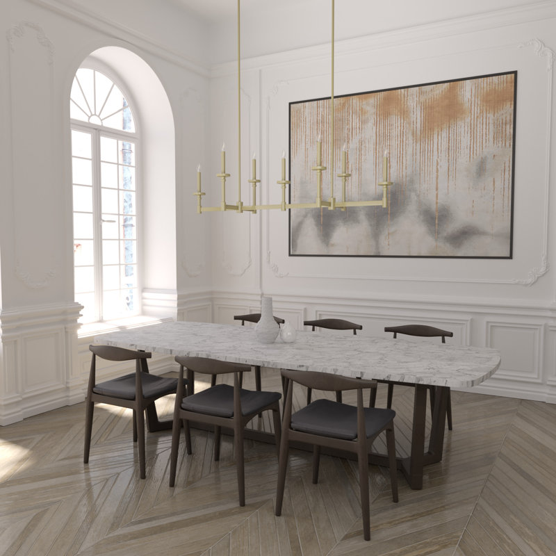 Briargrove 7 - Light Candle Style Modern Linear Pendant, Modern Brass
