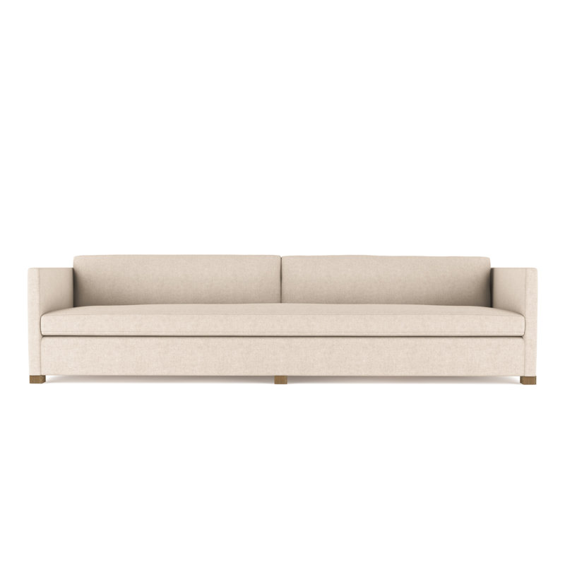 Madison Sofa, Box Weave Linen Blue Print, 33" H x 84" W x 41" D, Natural