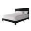 Lit tapissier double en velours noir-416449057-416449087