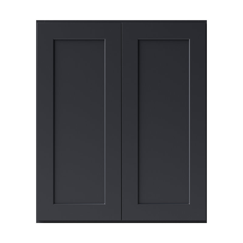 Armoire de cuisine en bois massif prête à assembler, H 36 po x l 30 po x P 12 po, Noir Shaker