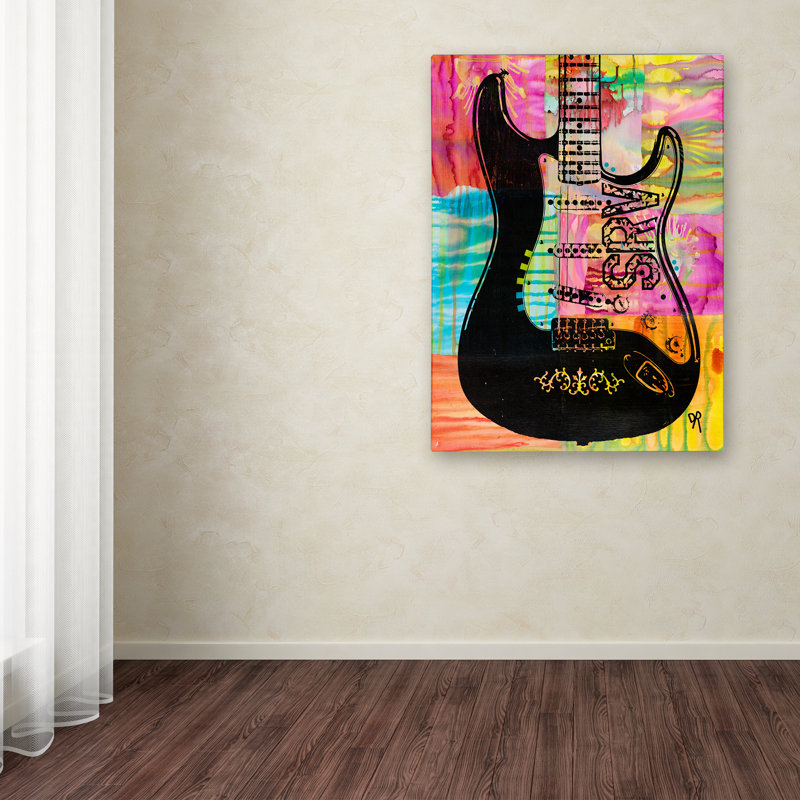 Colorful Psychedelic Guitar Pop Art Canvas by Dean Russo