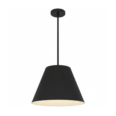 16 Inch Diameter Integrated LED Black Pendant Light, Suitable For Living Rooms, Bedrooms, Kitchens, Etc