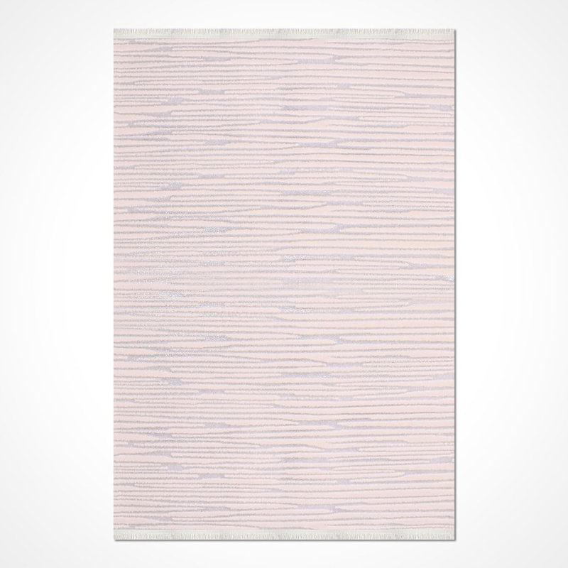 Tapis crème moderne antidérapant lavable à la machine, Rectangle 4 pi x 7 pi 3 po