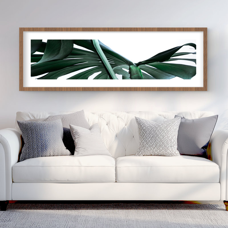Monstera deliciosa - Exotique, reproduction encadrée pour décor de salle de bain