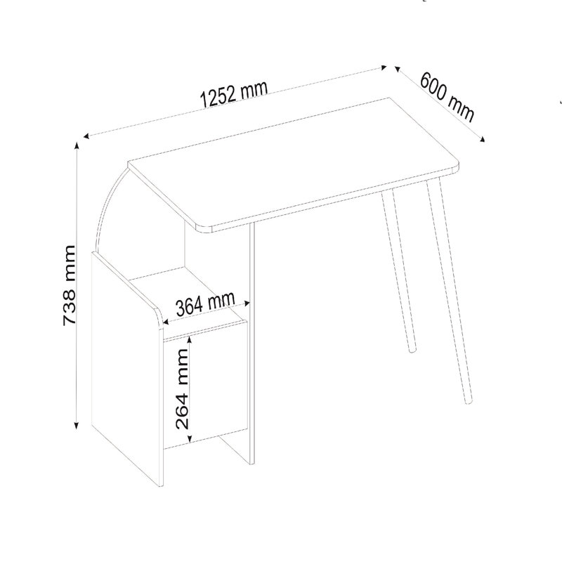 Computer Desk and Cabinet 152.2" Charter 