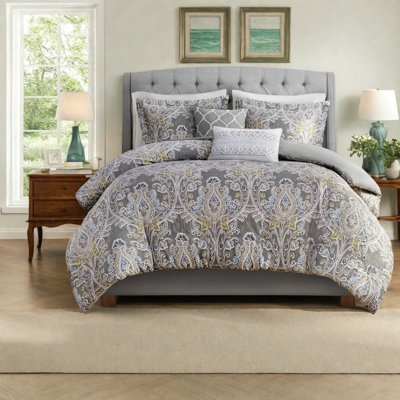 Premium Bedding Sets, Cotton Full Queen Damask Modern Home Decor