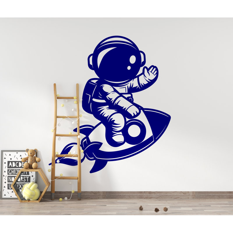 Décalcomanie murale astronaute fusée - chambre d'enfant, vinyle adhésif pour chambre d'enfant, décor de chambre de l'espace 294DRE