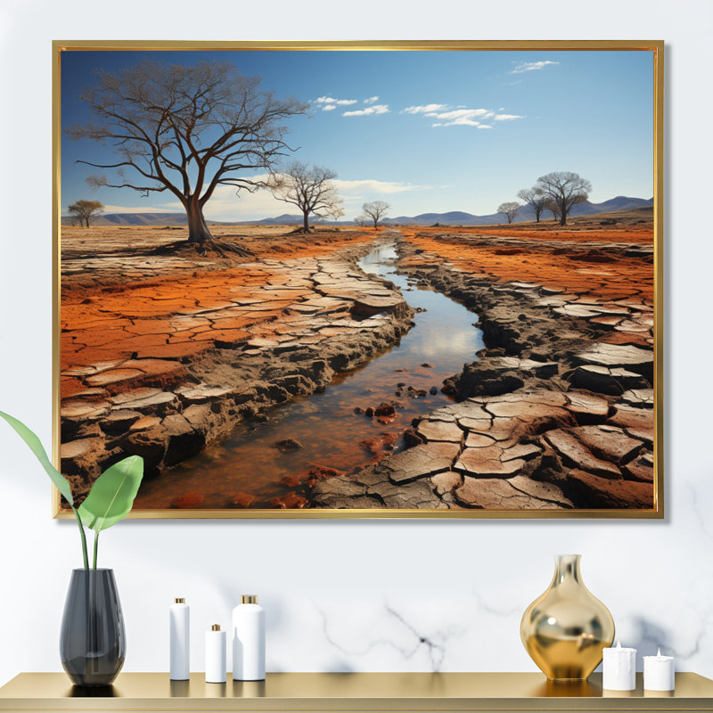 Paysage australien Outback Spectrum III, reproduction d'art sur toile, Cadre flottant doré, H 12 po x l 20 po x P 1 po