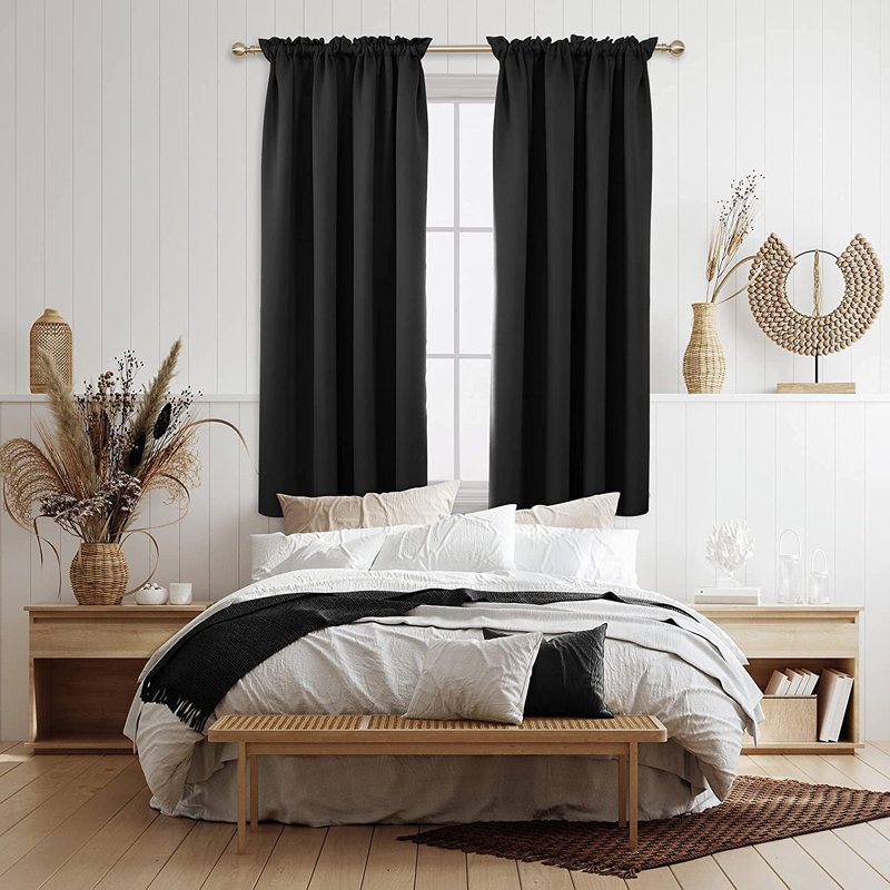 Peniste Room Darkening Curtain Pair, 52" W x 95" L, Red