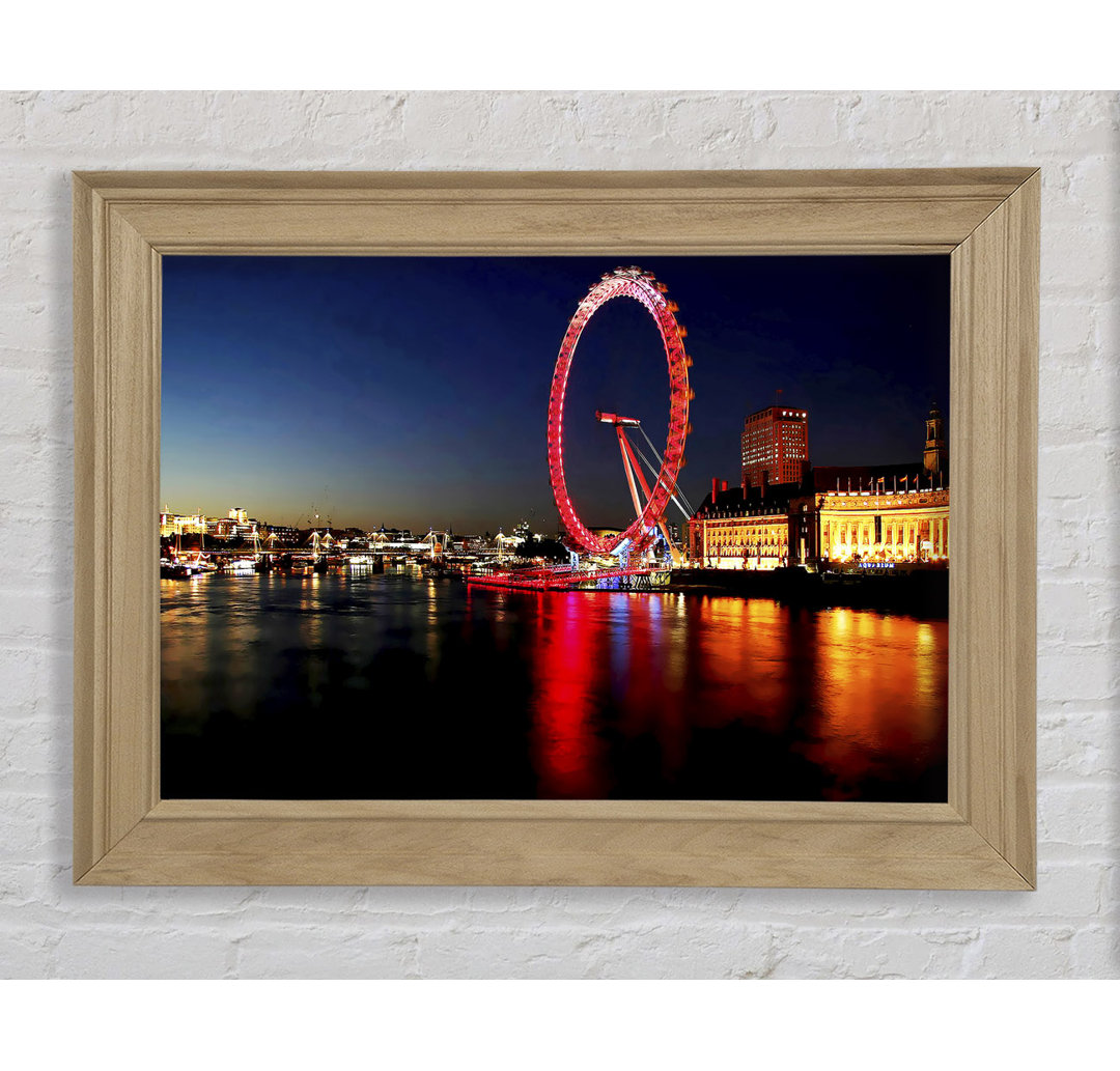 London Eye Red Reflections Gerahmter Druck