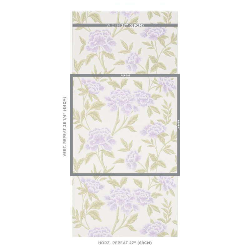 Whitney Floral Wallpaper, Lavendar