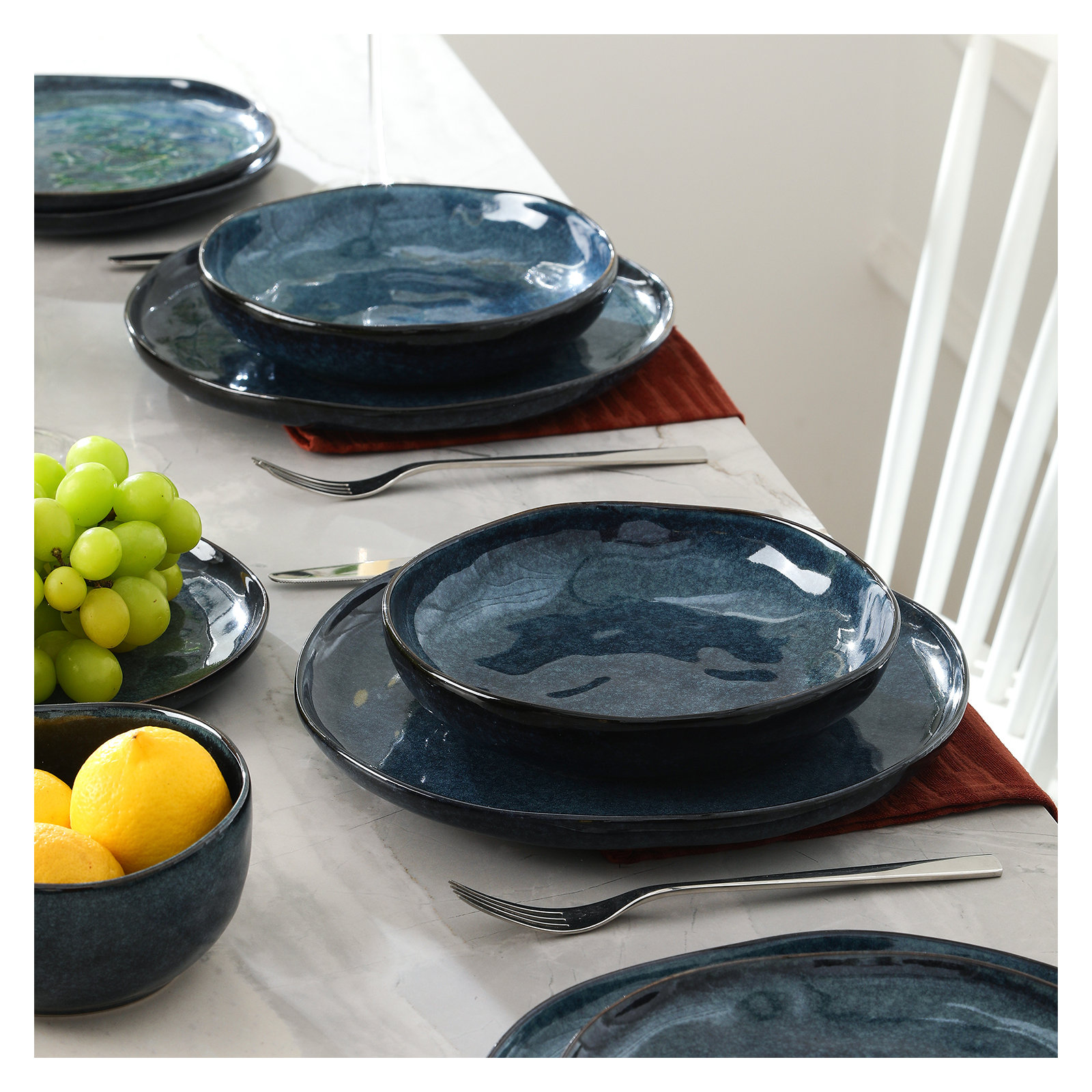 Stone Lain Mirella 4-Piece Pasta Bowl Set Stoneware, White