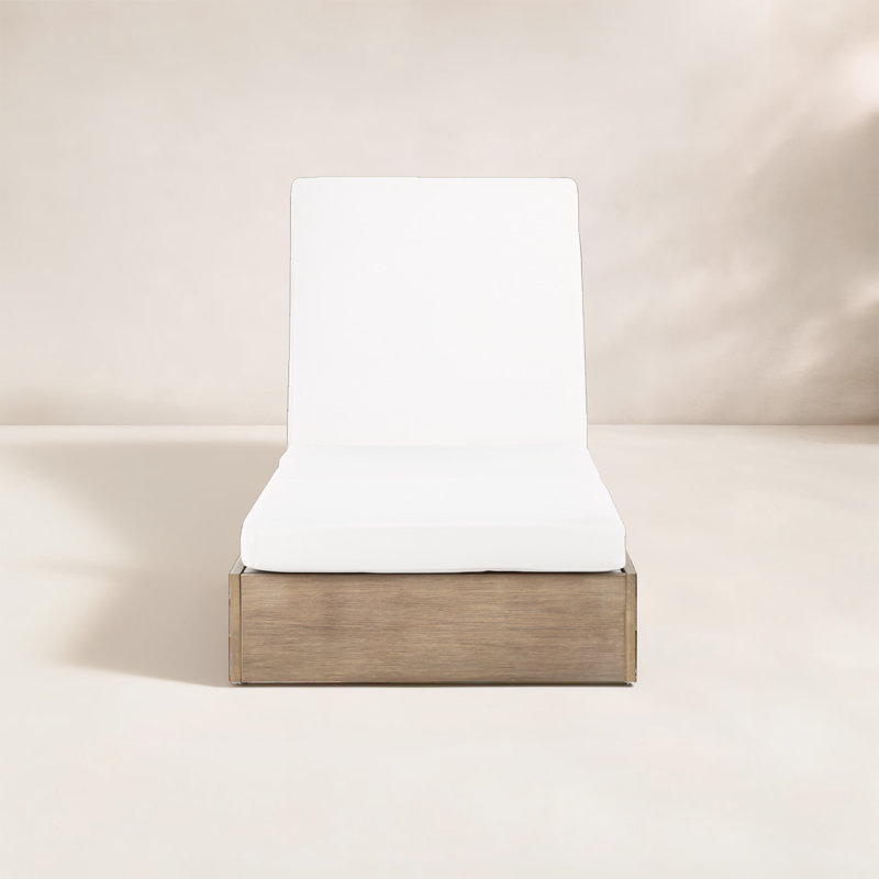Fatima Wood Chaise Lounge Chair, White