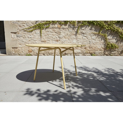 Table de salle à manger d'extérieur en aluminium et acier Tembel