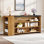 Îlot de cuisine 55 po avec rangement, table de îlot de cuisine à 5 niveaux avec 5 tablettes, armoire de rangement en bois avec grand comptoir pour la cuisine, brun rétro