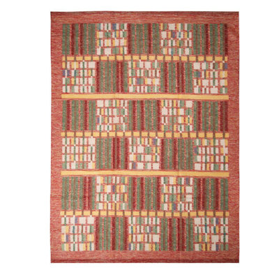 Hand Knotted Wool Geometric Area Rug