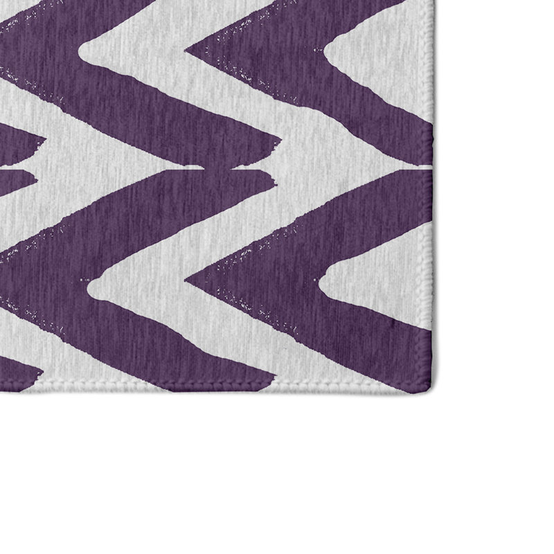 Chevron mauve Tapis décoratif, Rectangle 4 pi x 6 pi