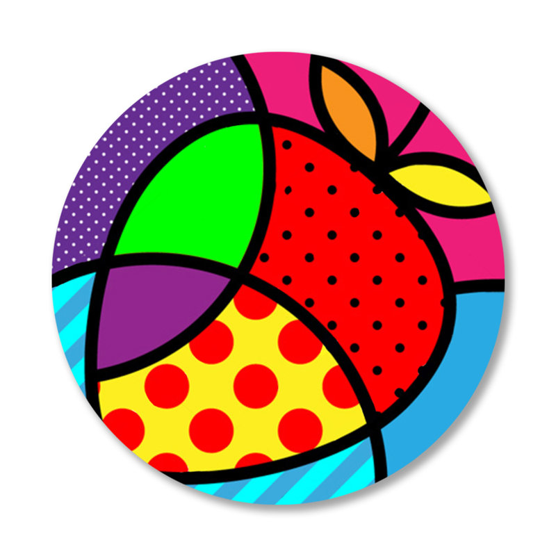 Fraise - impression sans cadre, H 46 po x l 46 po x P 1,5 po, Aluminium