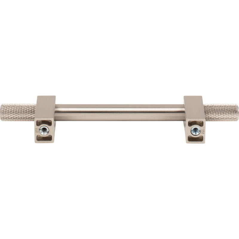 Larkin 4 Knurled Ends Bar Pull, Satin Nickel, 3 3/4"