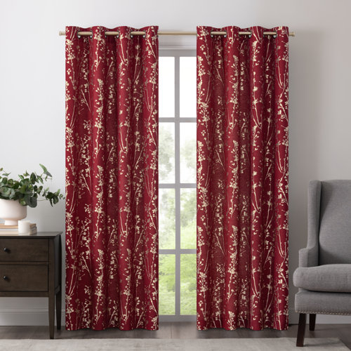 Winston Porter Mahtomedi Polyester Room Darkening Curtain Panel ...