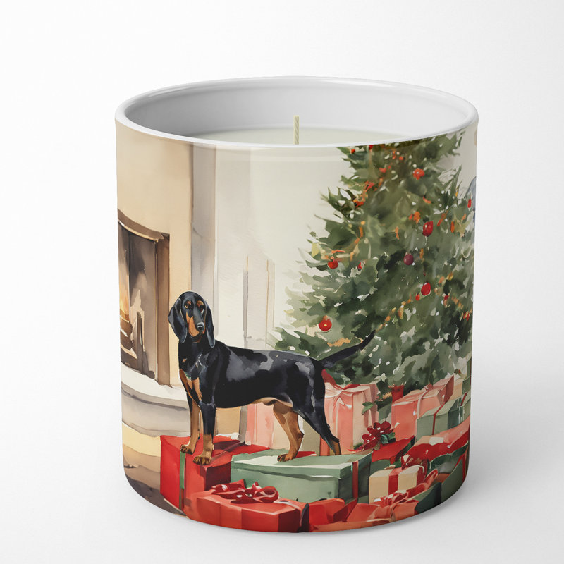 Bougie de Noël parfumée avec support en céramique