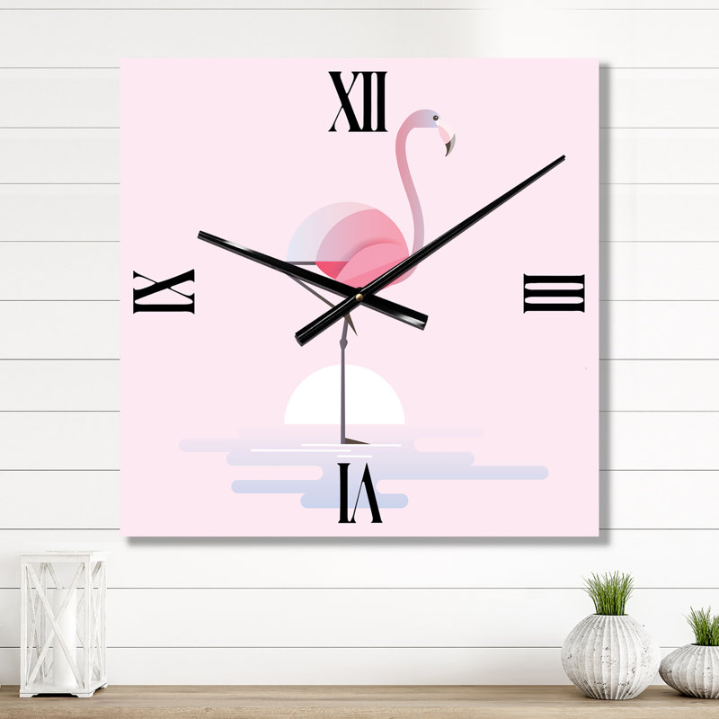 Horloge murale debout flamant rose debout, Très grand