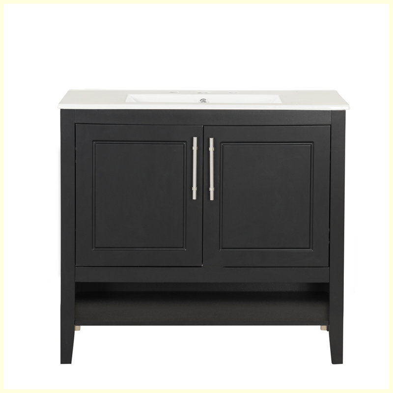 Armoire de salle de bain moderne multifonctionnelle avec lavabo et tiroirs