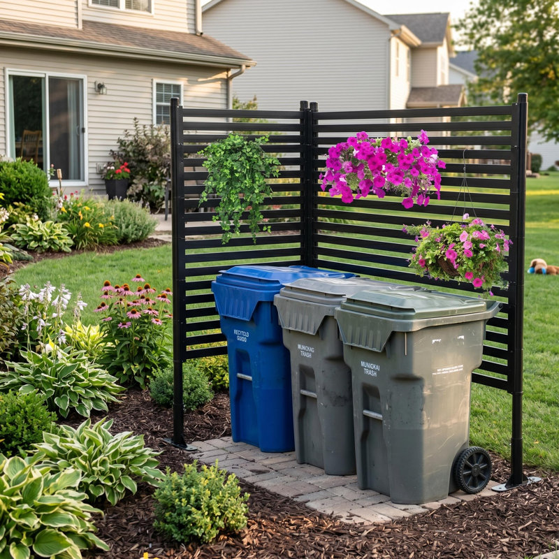 Panneau de clôture autoportant décoratif pour terrasse, H 4,9 pi x l 4 pi