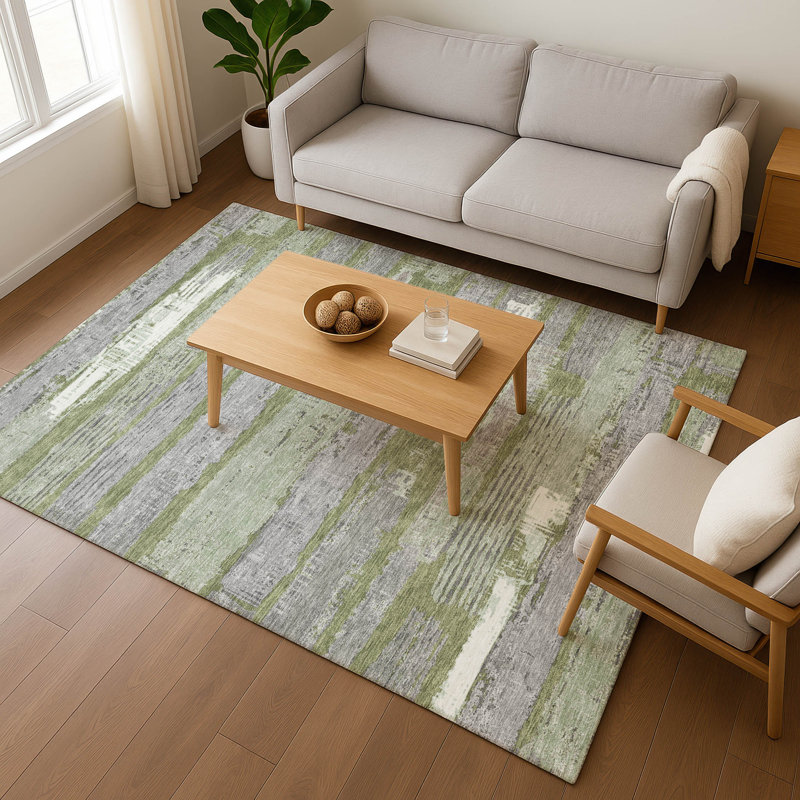 Premium Machine Washable Slesnick AMF1665 Stripes Rug, Rectangle 10' x 14'
